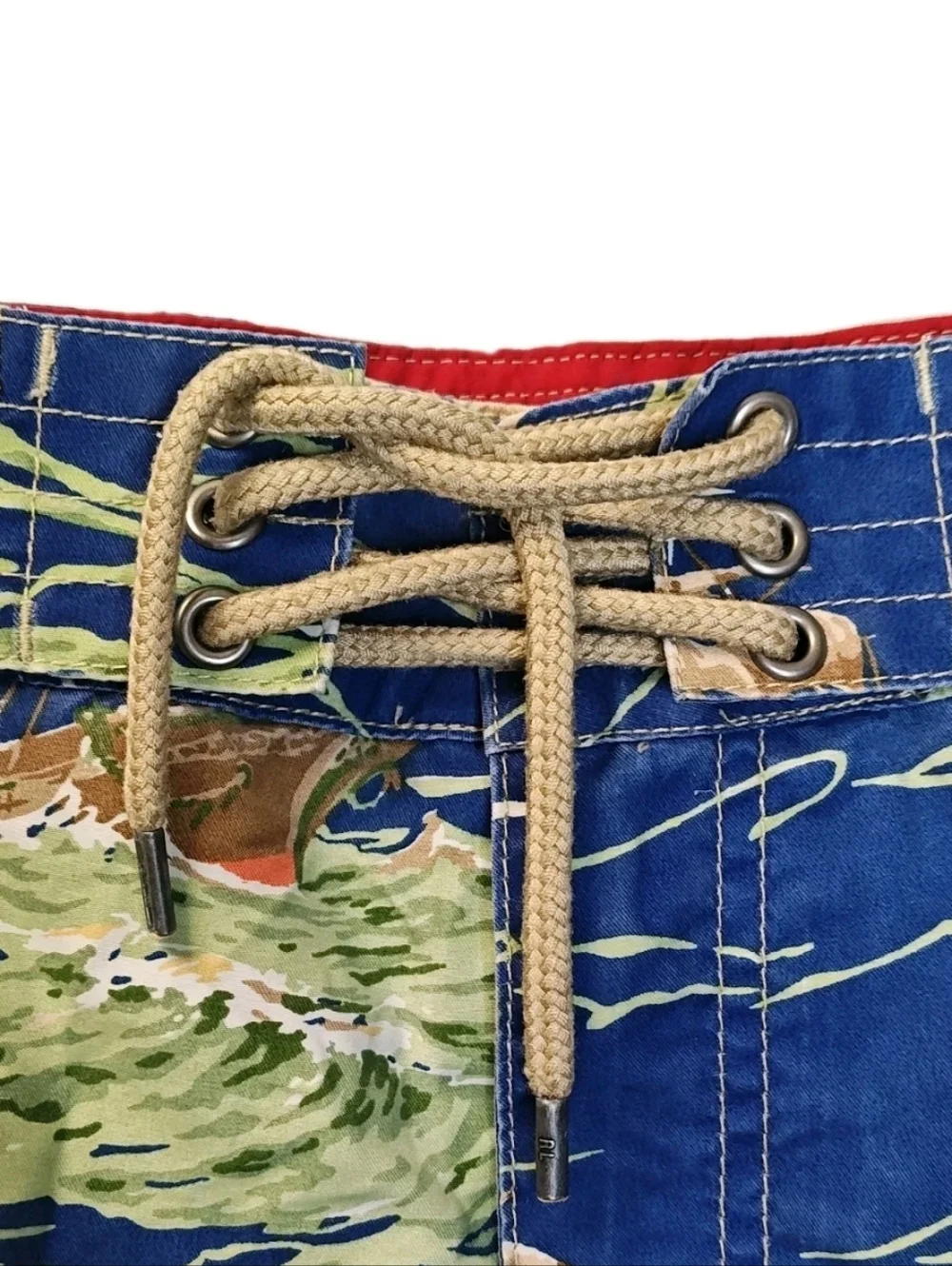 Polo Ralph Lauren Swimwear Resort Boardshorts Men 36/7 Blue Nautical Ships Birds